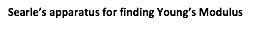 Searle’s apparatus for finding Young’s Modulus